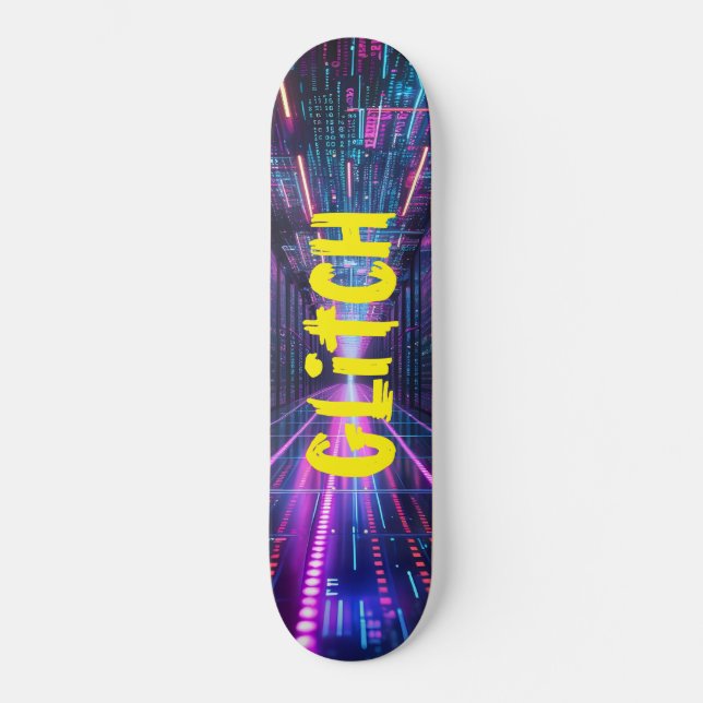 NEON Skateboard MED GLITCH (Framsida)
