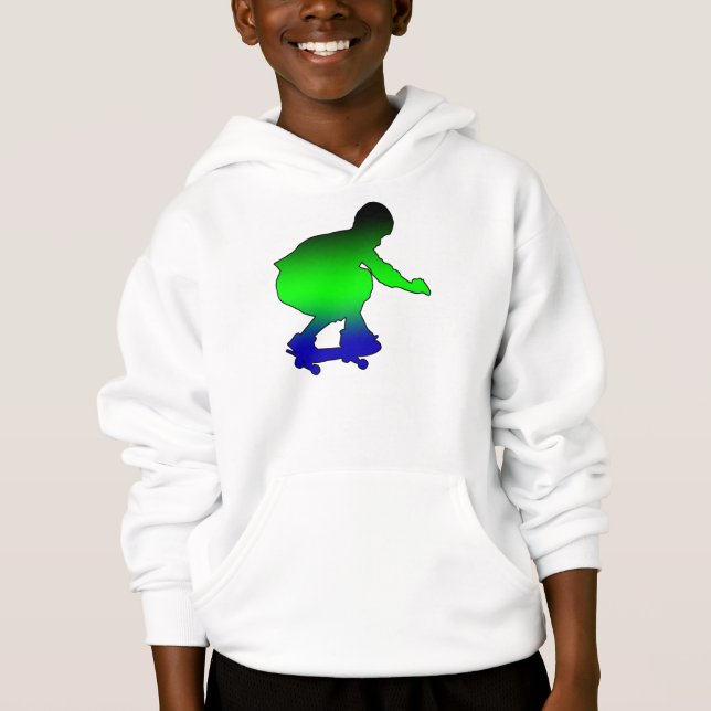 Neon skateboarder boys hoodie t-shirt (Framsida)