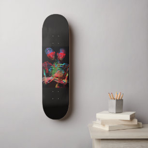 Neon Skelett Embrace Konstfusion Mini Skateboard Bräda 18,5 Cm