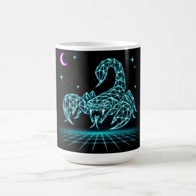 Neon Skorpion Synthwave – Elektrisk Retro Tagg Kaffemugg (Center)