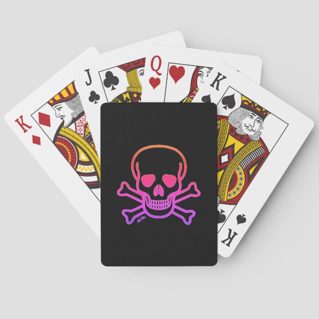 Neon Skull Black Poker-spelkort Casinokort (Baksidan)