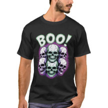 Neon Skull BOO! | Glöd i Mörken Halloween Tee.