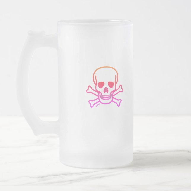 Neon Skull frostat mugg (Vänster)