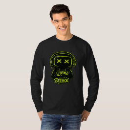 Neon Skull Gamer Grafisk Långärmad T-Shirt