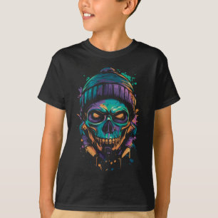 Neon Skull: Graffiti Glöd T Shirt