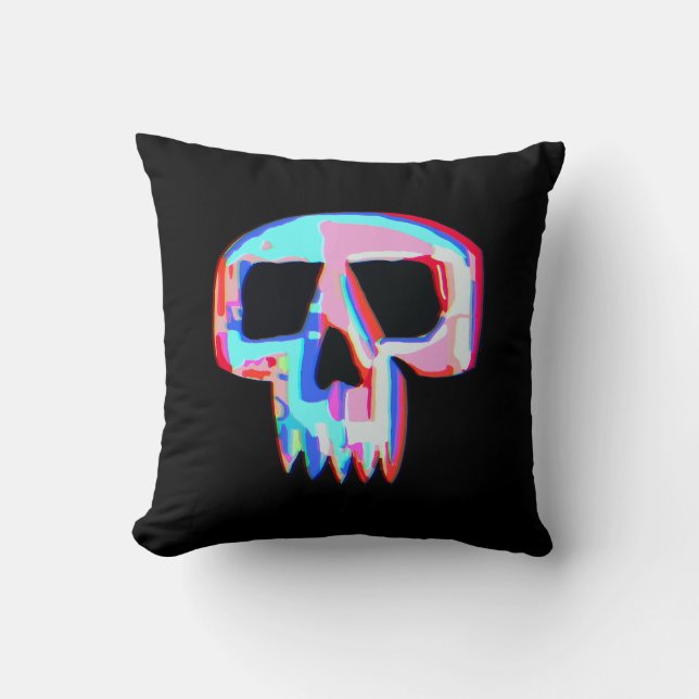 Neon Skull Kudde (Framsida)