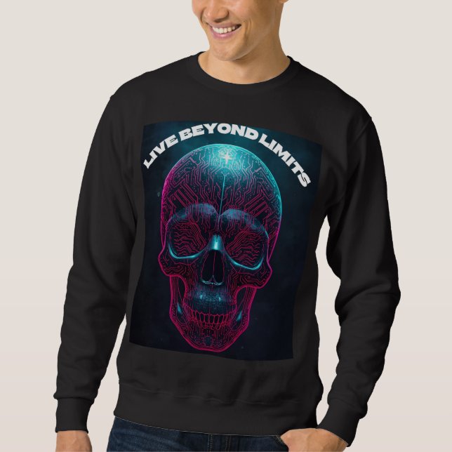 Neon Skull "Levanta över gränserna" Sweatshirt (Framsida)