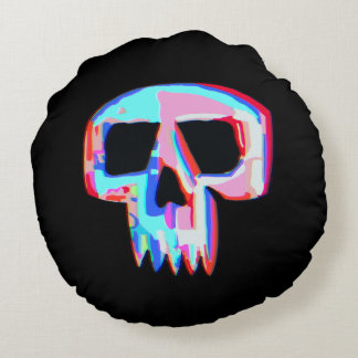 Neon Skull Rund Kudde