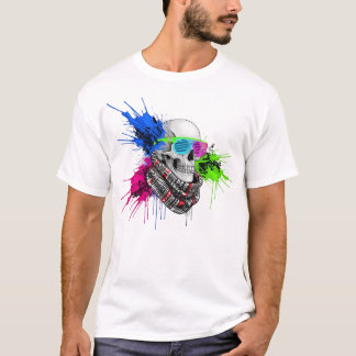 Neon Skull Streetwear Illustration T Shirt