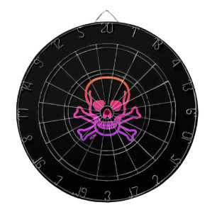 Neon Skull svart rityta Darttavla