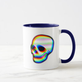 Neon Skull Trendig Modern Art Illustration Mugg