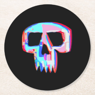 Neon Skull Underlägg Papper Rund