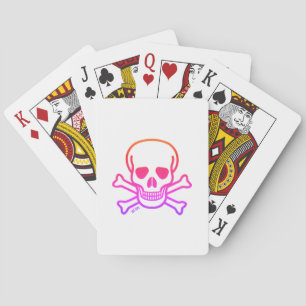 Neon Skull, vita uppspelningskort Casinokort