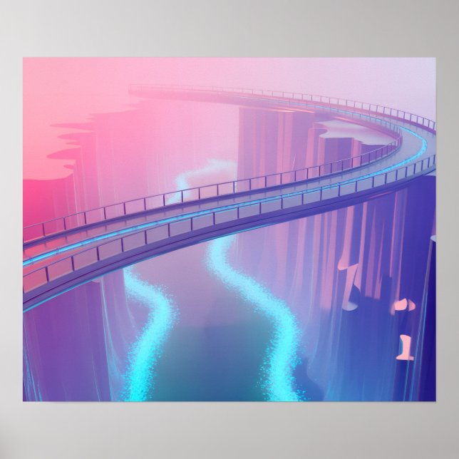 Neon Skybridge Dreamscape Poster (Framsidan)