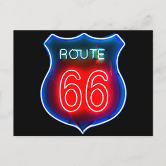 Neon skylt för Route 66 Vykort