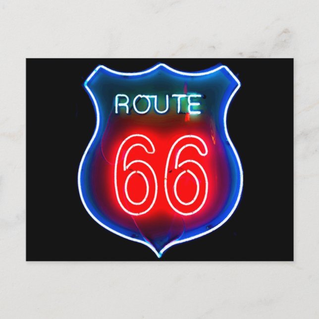 Neon skylt för Route 66 Vykort (Framsida)