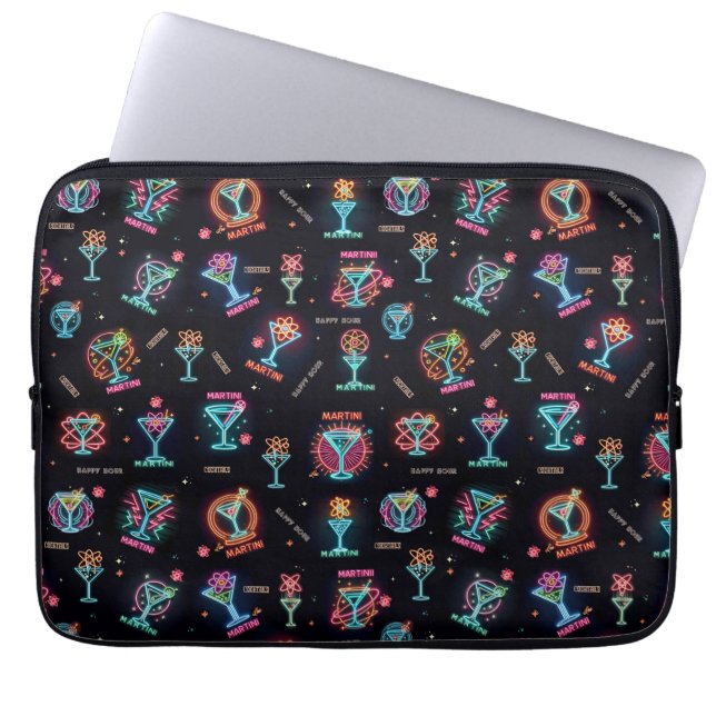 Neon skylt Space Age Atomic Martini Cocktailtryck Laptop Fodral (Framsidan)
