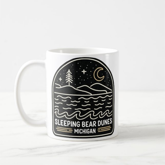 Neon Sleeping Bear Dunes Michigan Kaffemugg (Vänster)
