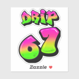 Neon Slime DRIP 67 Viral Meme Specialskuren Vinyl Klistermärken
