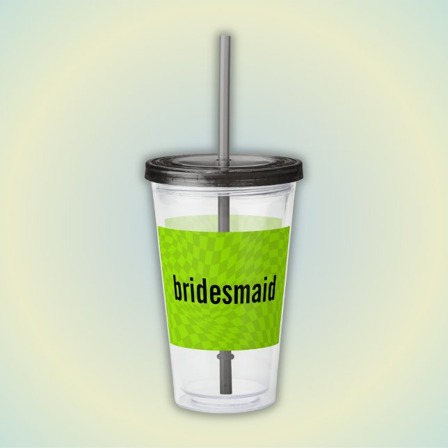 Neon Slime Grönt Summer Bachelorette Bridesmaid Take Away Mugg (Skapare uppladdad)