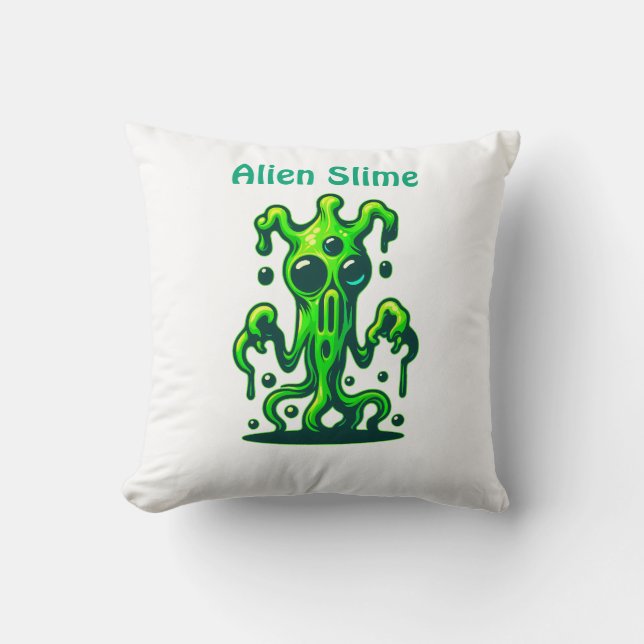 Neon Slime Monster - Coola Creepy Alien Design Kudde (Framsida)