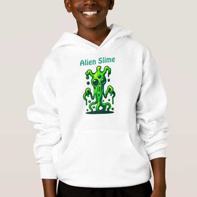 Neon Slime Monster - Coola Creepy Alien Design T Shirt (Framsida)