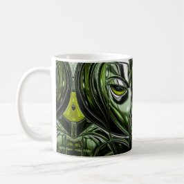 Neon Smaragd Metall Ansikte Kaffemugg