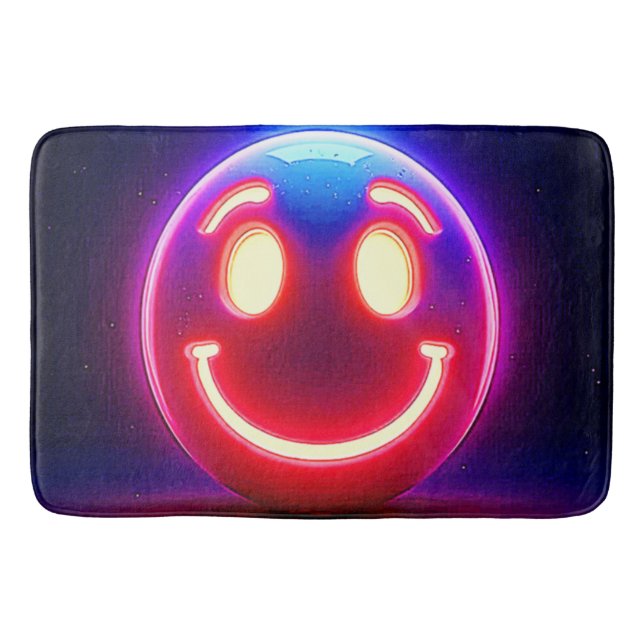Neon Smile: Lycklig glöd Badrumsmatta (Framsidan)