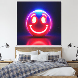 Neon Smile: Lycklig glöd Canvastryck
