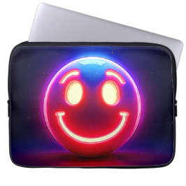 Neon Smile: Lycklig glöd Laptop Fodral