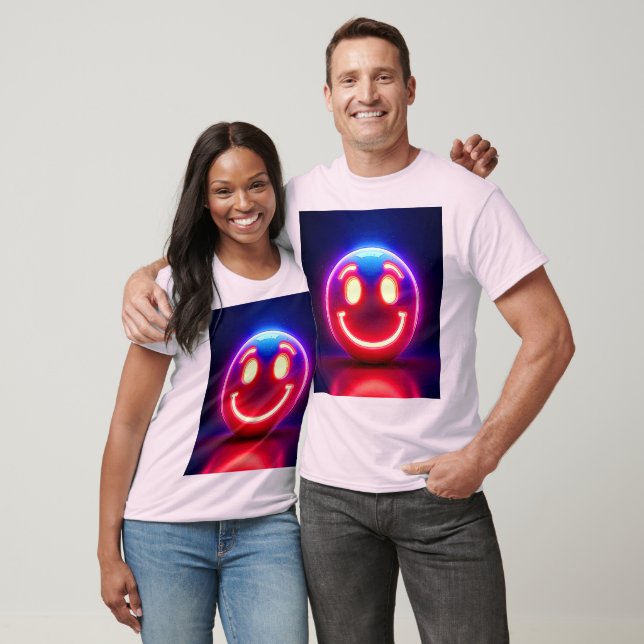 Neon Smile: Lycklig glöd T Shirt (Unisex)