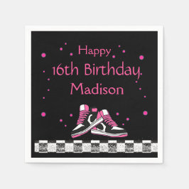 Neon Sneaker Birthday, Glitter Pappersservett