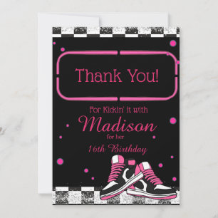 Neon Sneaker Birthday, Glitter Tack Kort
