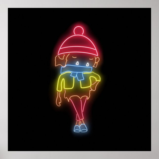 Neon Sneaky Sasquatch Poster (Framsidan)