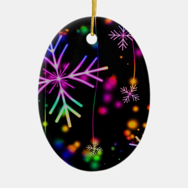 Neon Snö Julgransprydnad Keramik (Framsidan)