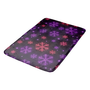 Neon Snöflingor Badrumsmatta