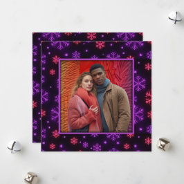 Neon Snöflingor Julkort