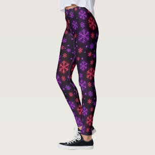 Neon Snöflingor Leggings