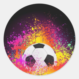 Neon Soccer Ball Stickers Runt Klistermärke