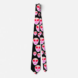 Neon Socker Skalle Mönster Halloween Svart Slips