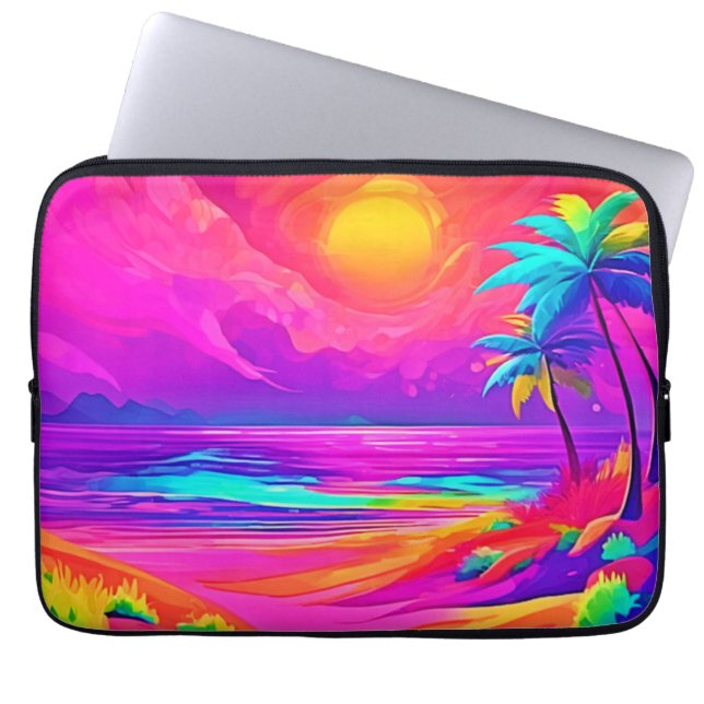 Neon Sol & Beach Bliss Laptop Fodral (Framsidan)