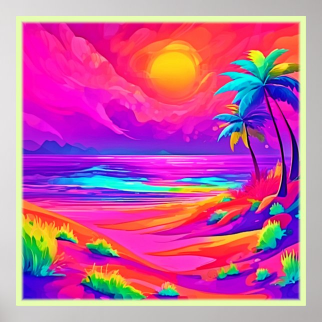 Neon Sol & Strand Bliss Poster (Framsidan)