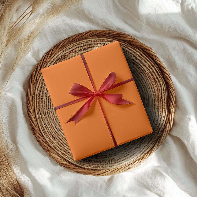 Neon solnedgång orange enfärgad | Klassisk | Elega Presentpapper (Skapare uppladdad)