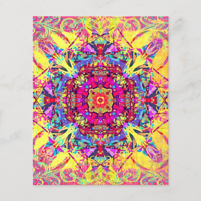 Neon sommar boho mandala scrapbookpapper (Framsida)