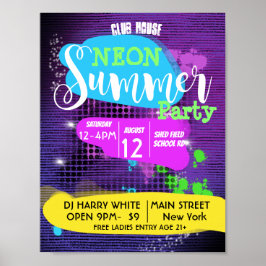 NEON SOMMER PARTY POSTER
