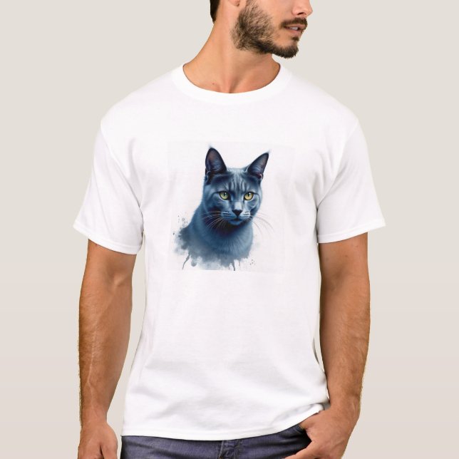 Neon Sorrow: Grunge Russian Blue T Shirt (Framsida)
