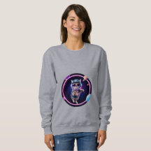 Neon Space Cat Hoodie – Cosmic Feline Glow Sweatsh