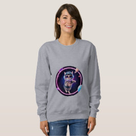 Neon Space Cat Hoodie – Cosmic Feline Glow Sweatsh T Shirt
