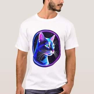 Neon Space-katt T Shirt