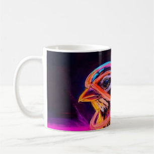 Neon Sparrow med glödande accenter Kaffemugg